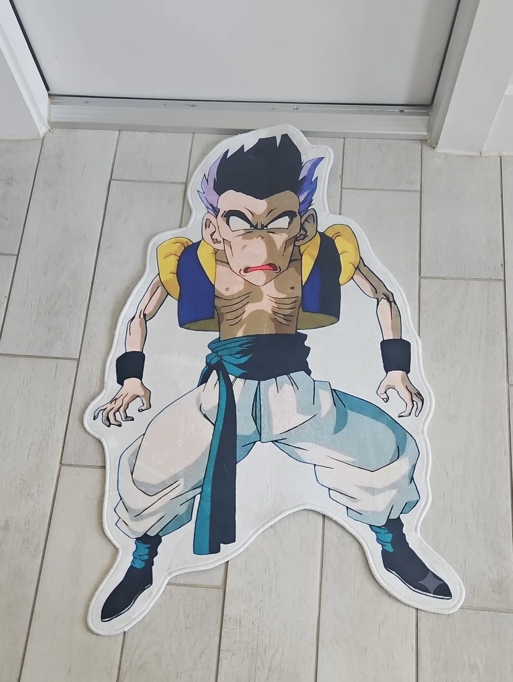 Anime Character Floor Mat in White, Blue, Yellow